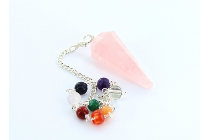 Rose Quartz Pendulum 7 Chakra